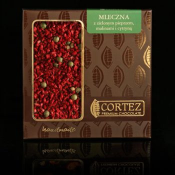 CZEKOLADA  MLECZNA Z PIEPRZEM I MALINAMI